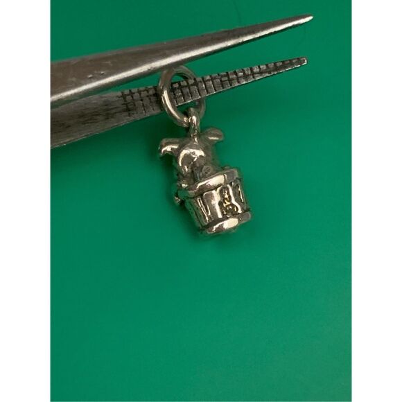Pig in a Barrel Sterling Silver Jewelry Charm #farm life - Picture 5 of 5